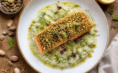 Pistachio nut dish with garlic and lemon, ready in 20 minutes.